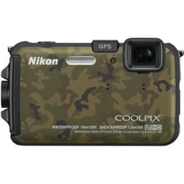 Macchina fotografica compatta Coolpix AW110 - Verde + Nikon Nikkor 5x Wide Optical Zoom 5.0-25.0mm f/3.9-4.8 ED VR f/3.9-4.8