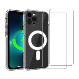 Cover iPhone 12 Pro Max e 2 schermi di protezione - TPU - Trasparente