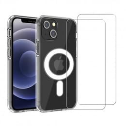 Cover iPhone 13 e 2 schermi di protezione - TPU - Trasparente