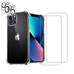 Cover iPhone 13 e 2 schermi di protezione - TPU - Trasparente