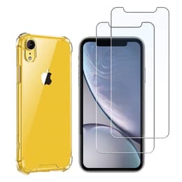 Cover iPhone XR e 2 schermi di protezione - TPU - Trasparente