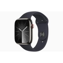 Apple Watch Series 9 (2023) GPS + Cellular 45 mm - Acciaio inossidabile Grafite - Cinturino Sport Nero