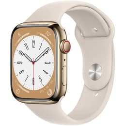 Apple Watch Series 8 (2022) GPS + Cellular 41 mm - Acciaio inossidabile Oro - Cinturino Sport Galassia