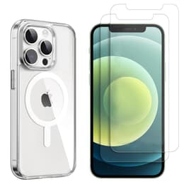 Cover iPhone 12/12 Pro e 2 schermi di protezione - TPU - Trasparente