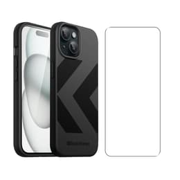 Back Market Cover iPhone 15 e shermo protettivo - Plastica riciclata - Nero (Chevron)