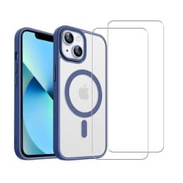 Cover iPhone 13 e 2 schermi di protezione - TPU - Blu